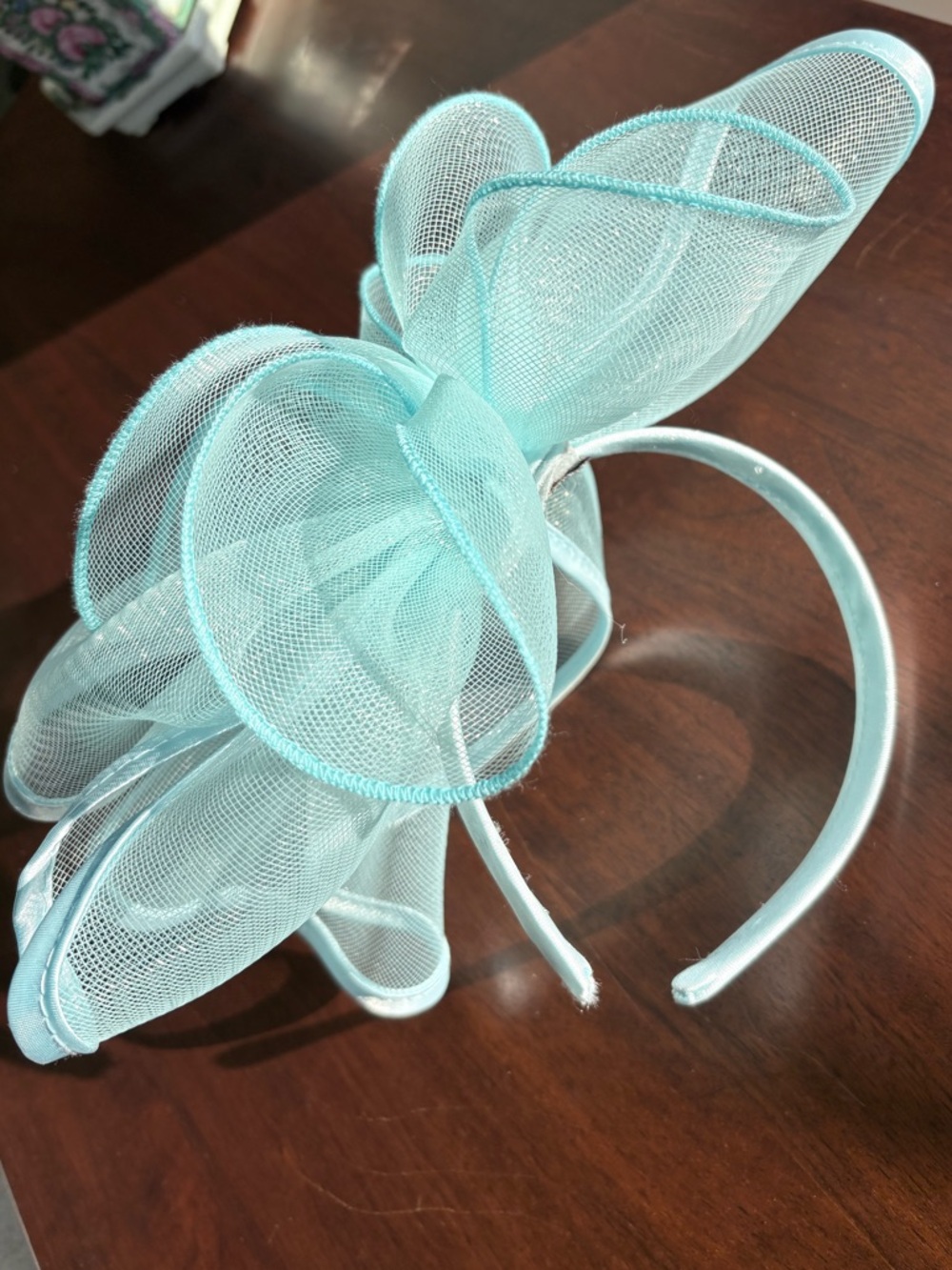 Bellisima Baby Blue Crinoline Fascinator Hat Headband Kentucky Derby